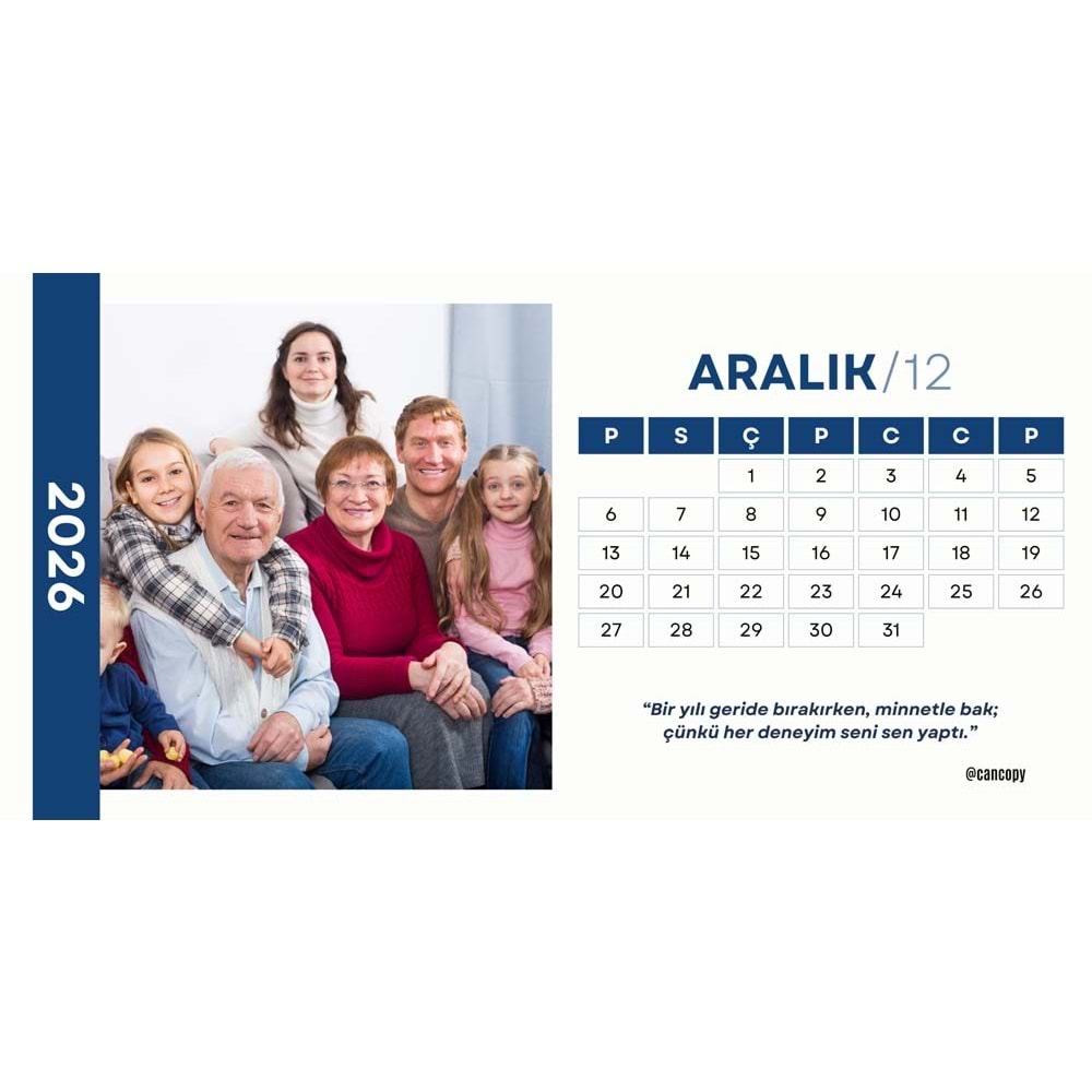 Kişiye Özel Ekonomik Takvim ( 18cm x 9cm ) 13 adet