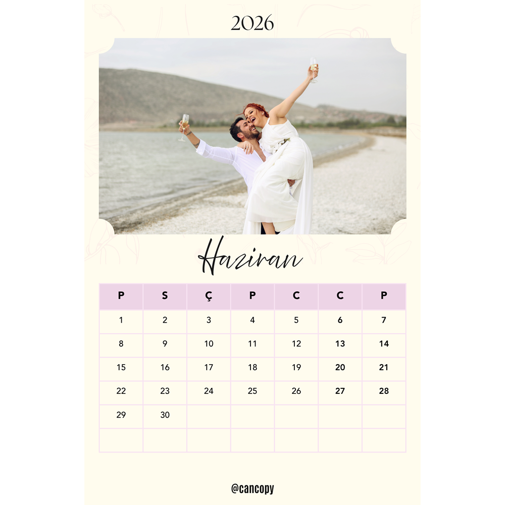 Kişiye Özel Takvim ( 10cm x 15cm ) 12 adet ekonomik