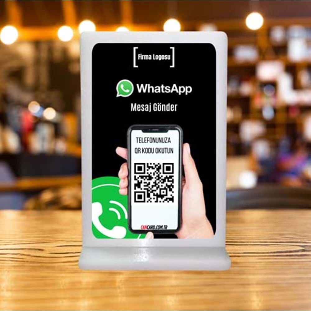 QR Kodlu whatsapp iletişim standı (black)