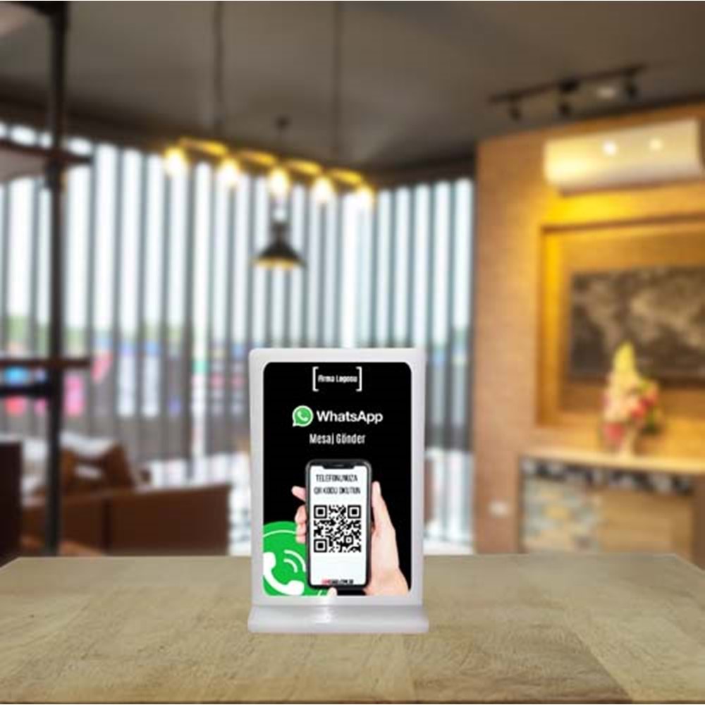QR Kodlu whatsapp iletişim standı (black)