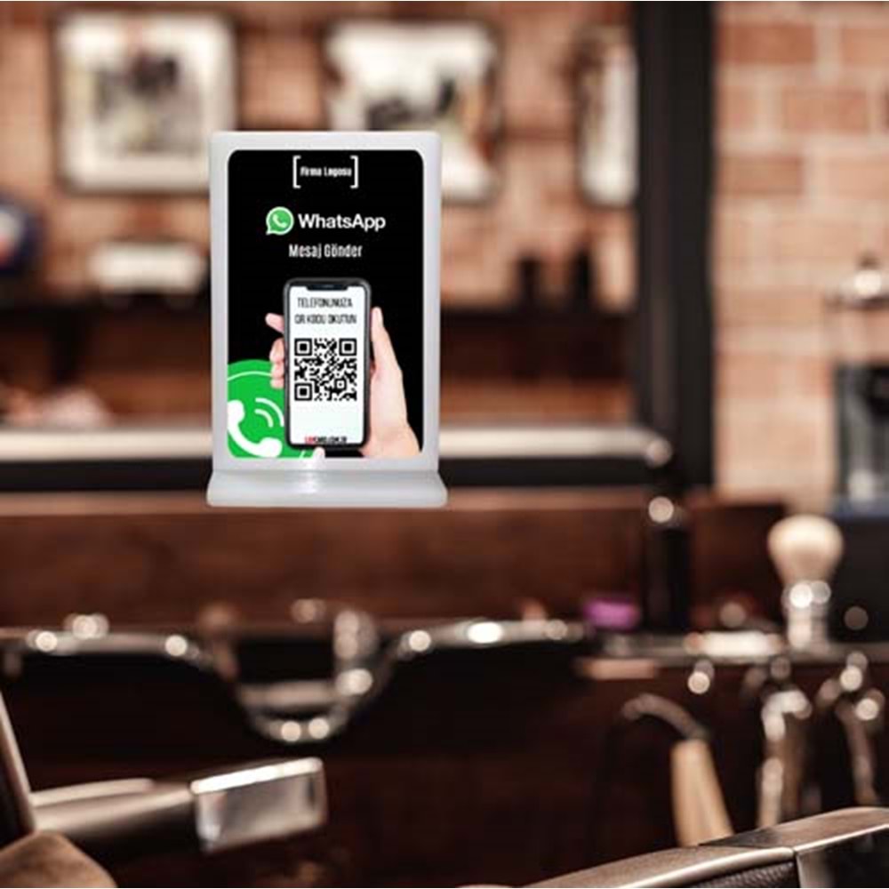 QR Kodlu whatsapp iletişim standı (black)