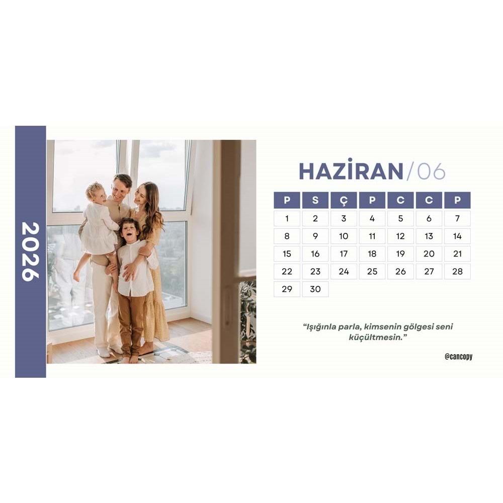 Kişiye Özel Takvim ( 18cm x 9cm ) 13 adet