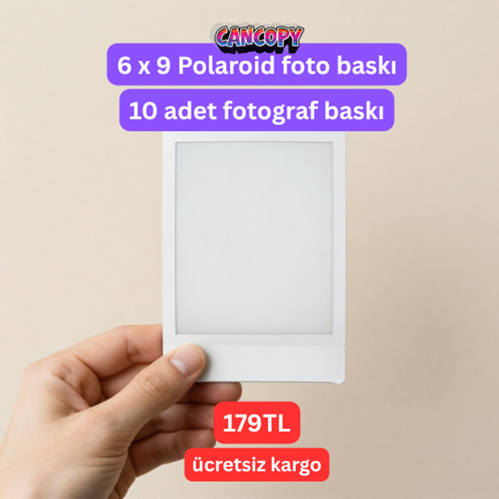 Cancopy 6x9 cm Polaroid Fotoğraf Baskı Seti (10 Adet) - Ücretsiz Kargo