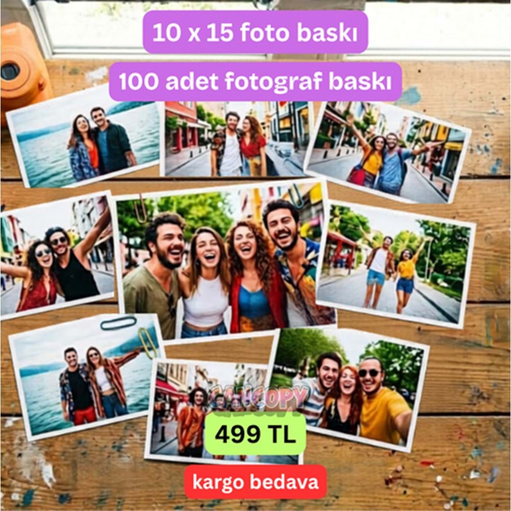 Cancopy 100 Adet 10x15 cm Premium Fotoğraf Baskı - Parlak Baskısı (Kargo Bedava)