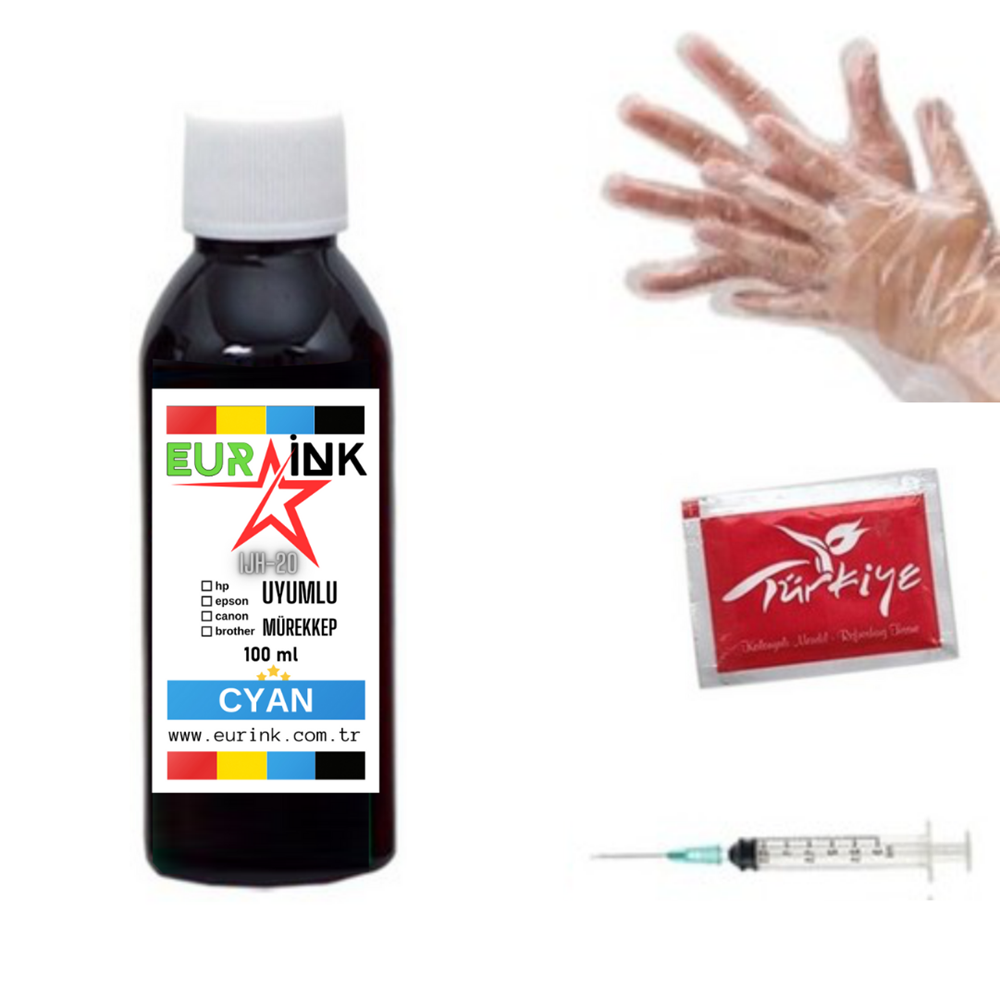 Canon Pixma G3415 Yazıcı Uyumlu Mürekkep Cyan 100 ml (GI-490)