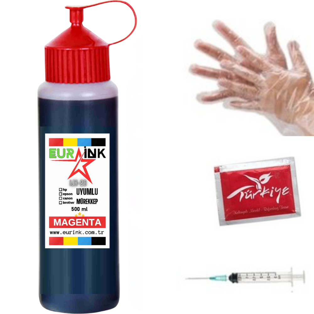 Canon E410 Yazıcı Uyumlu Mürekkep Magenta 500 ml (Kartuş no:46-56)