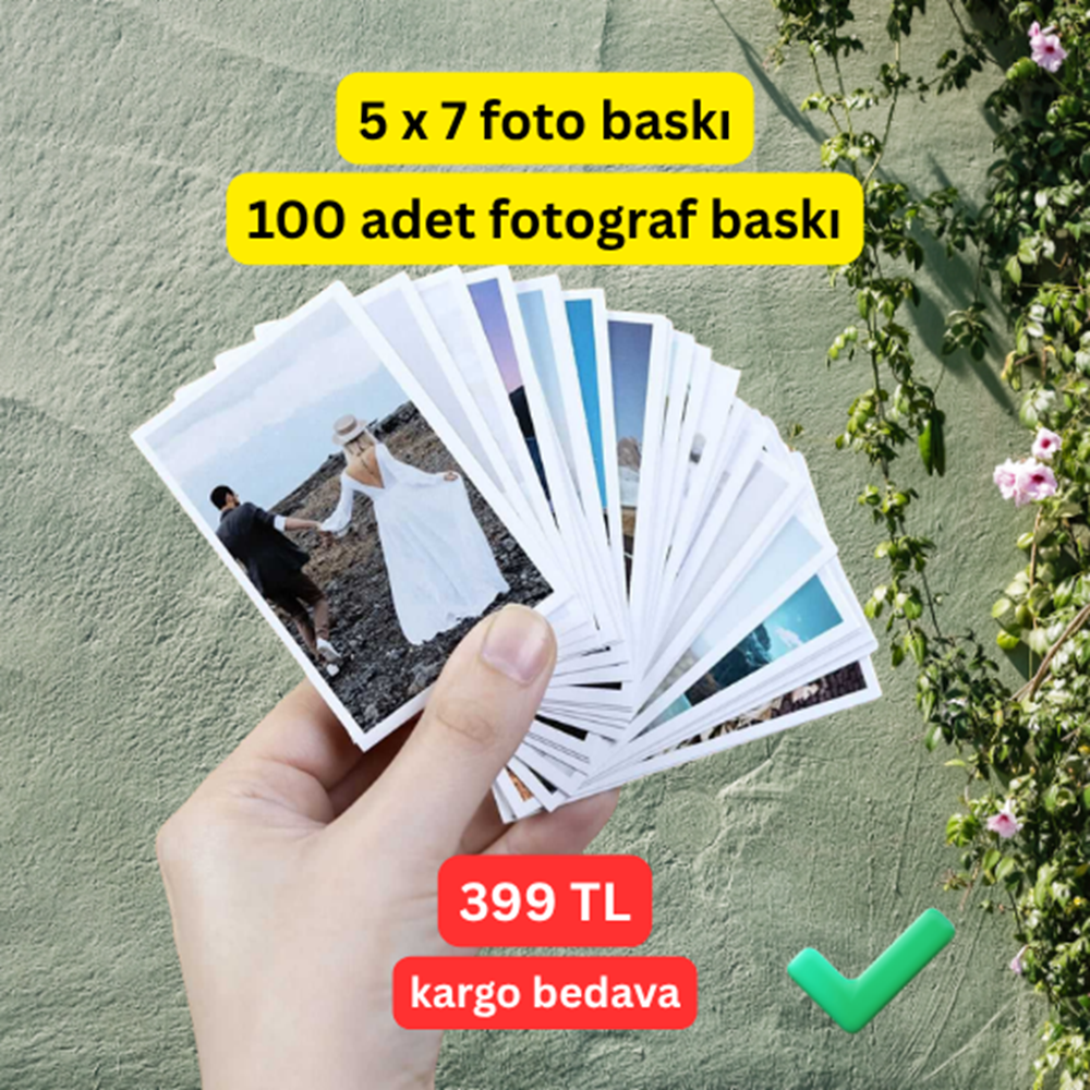 Cancopy 100 Adet Mini Fotoğraf Baskı Seti 5x7 cm - Kargo Bedava