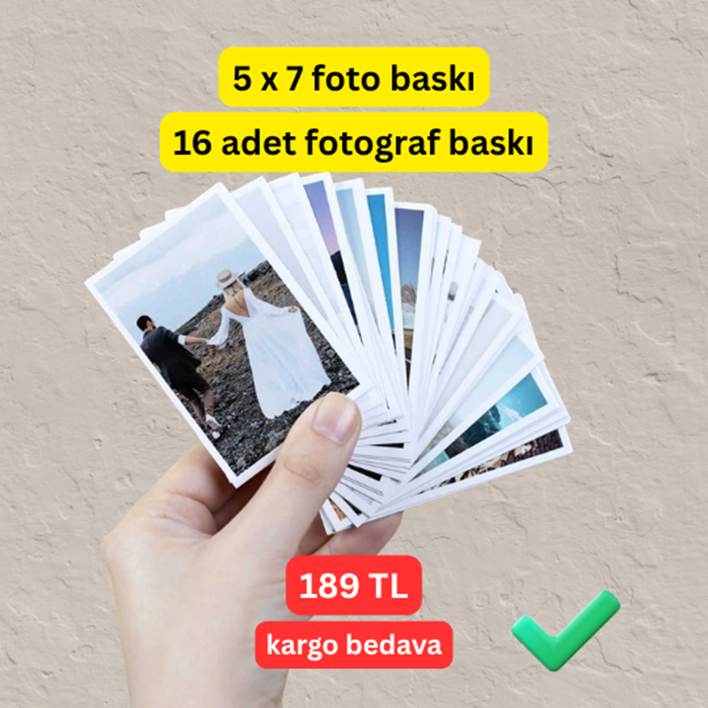 Cancopy 16 Adet Mini Fotoğraf Baskı Seti 5x7 cm - Kargo Bedava