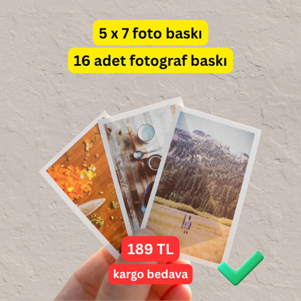 Cancopy 16 Adet Mini Fotoğraf Baskı Seti 5x7 cm - Kargo Bedava