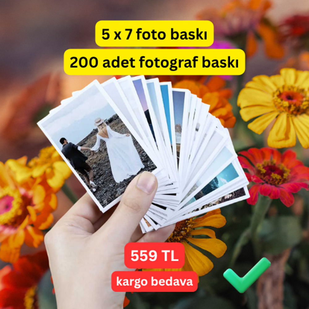 Cancopy 200 Adet Mini Fotoğraf Baskı Seti 5x7 cm - Kargo Bedava