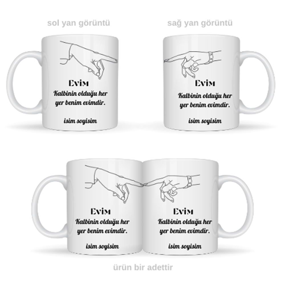 Sevgiliye özel evim temalı kupa bardak