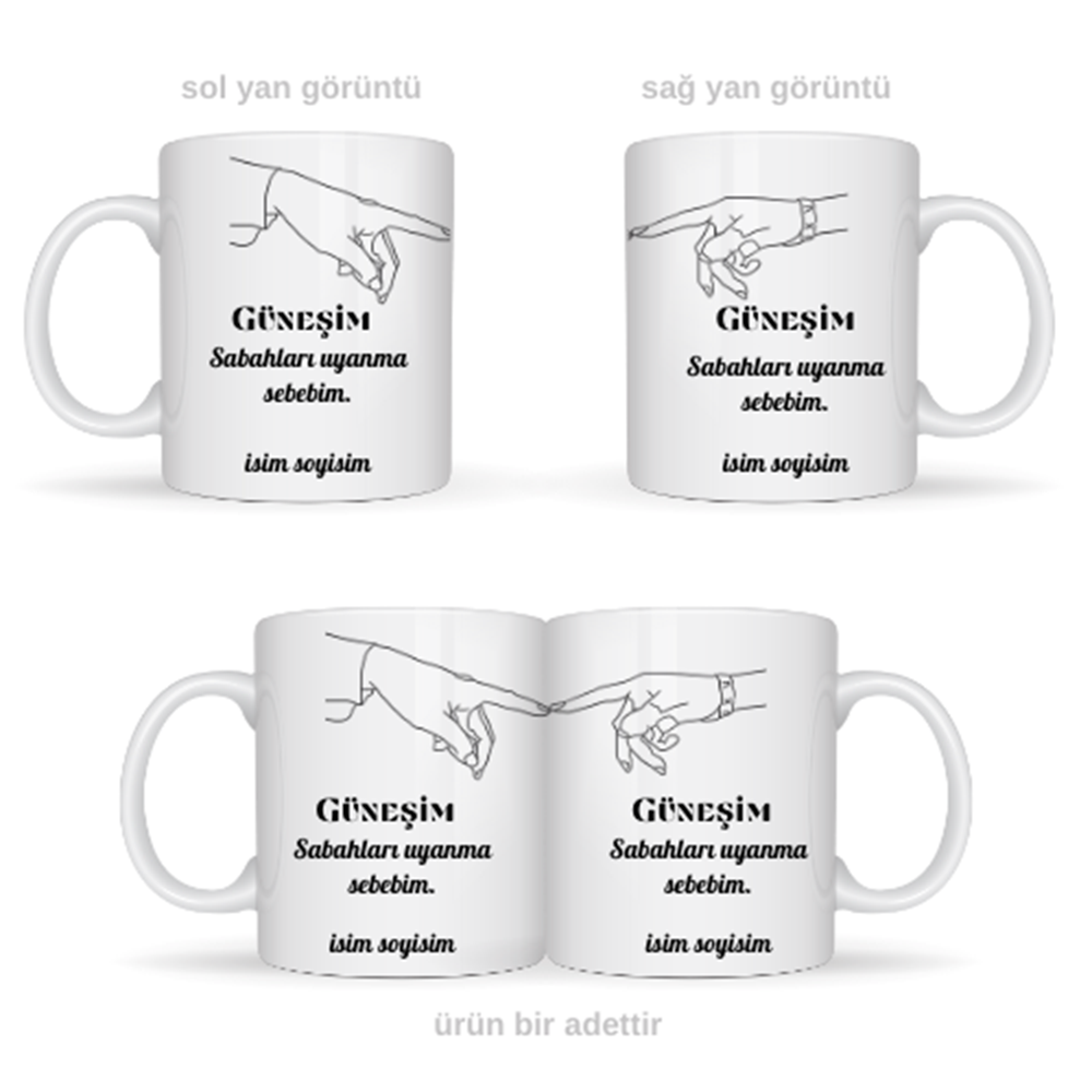 Sevgiliye özel güneşim temalı kupa bardak