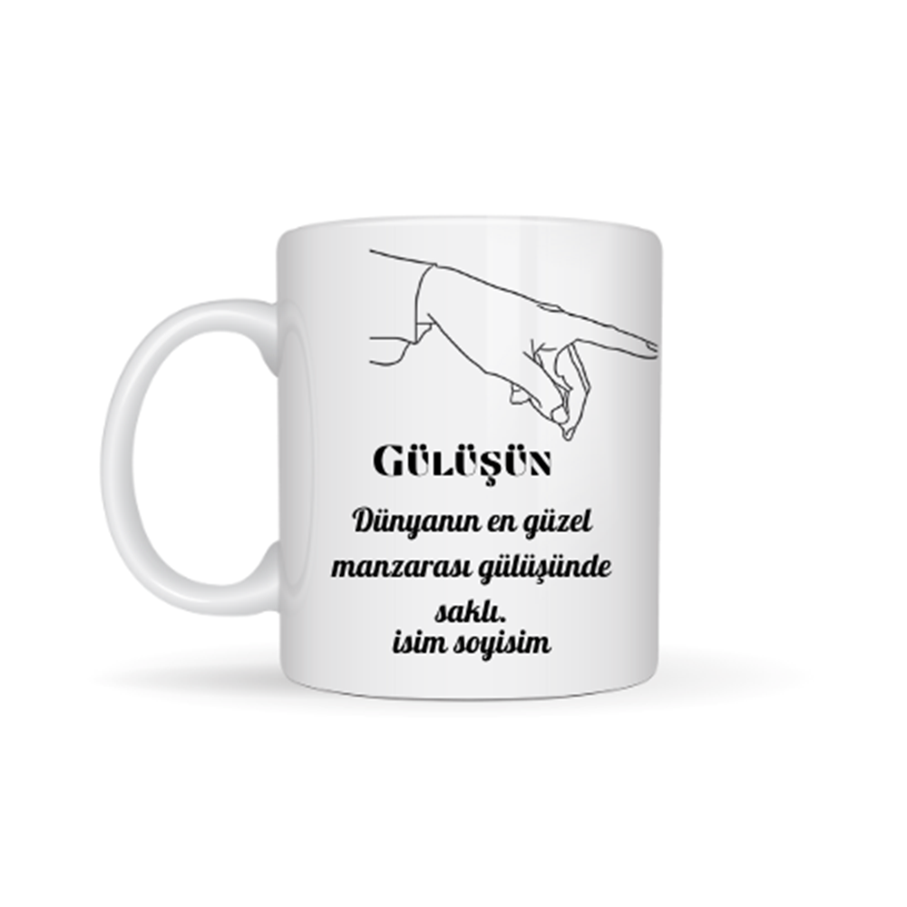 Sevgiliye özel gülüşün temalı kupa bardak