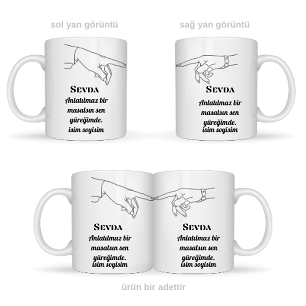 Sevgiliye özel sevda temalı kupa bardak