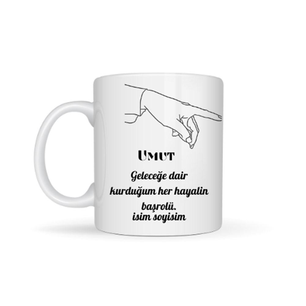 Sevgiliye özel umut temalı kupa bardak