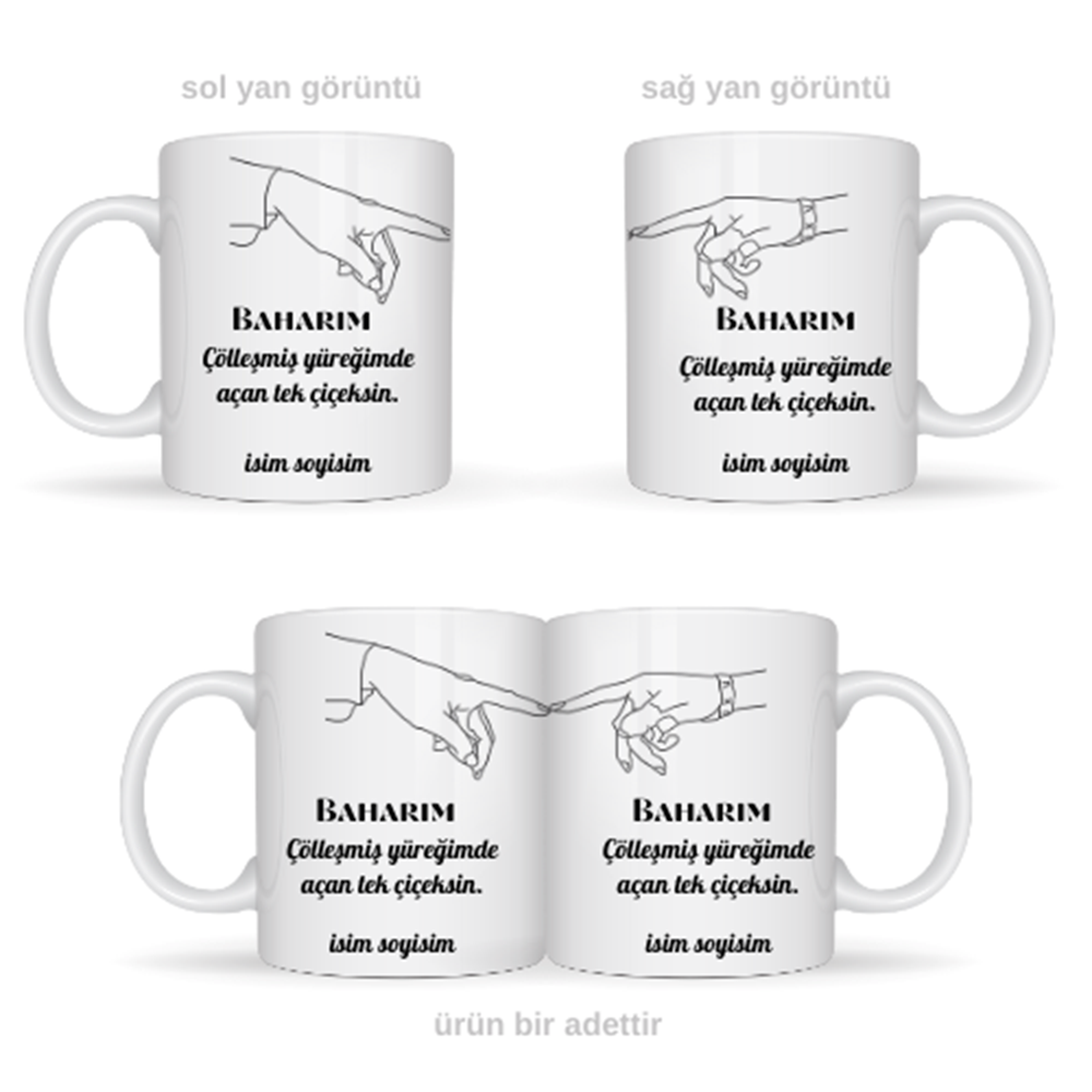 Sevgiliye özel baharım temalı kupa bardak