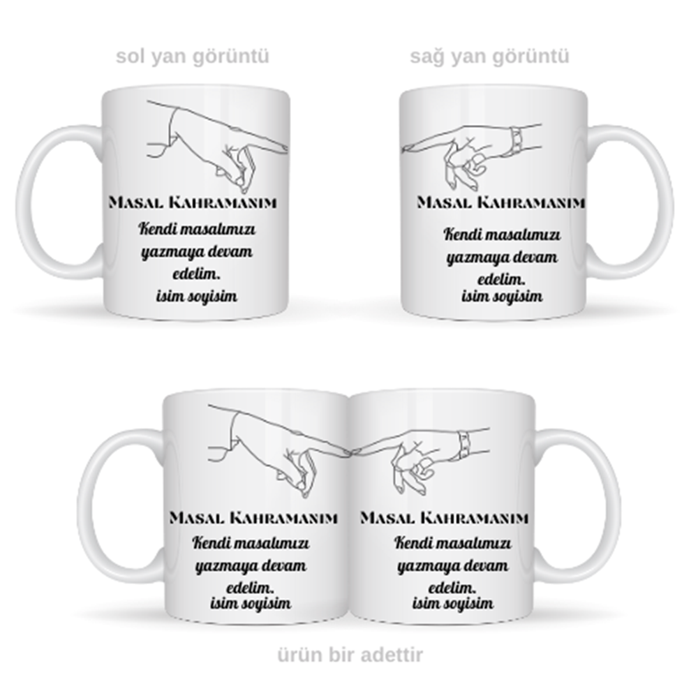 Sevgiliye özel masal kahramanım temalı kupa bardak
