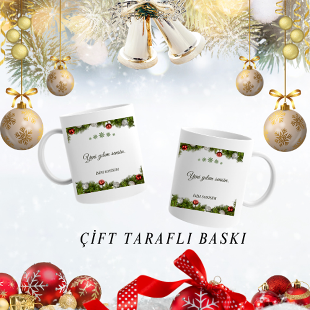 Romantik Yeni Yıl Kupa Bardak R1