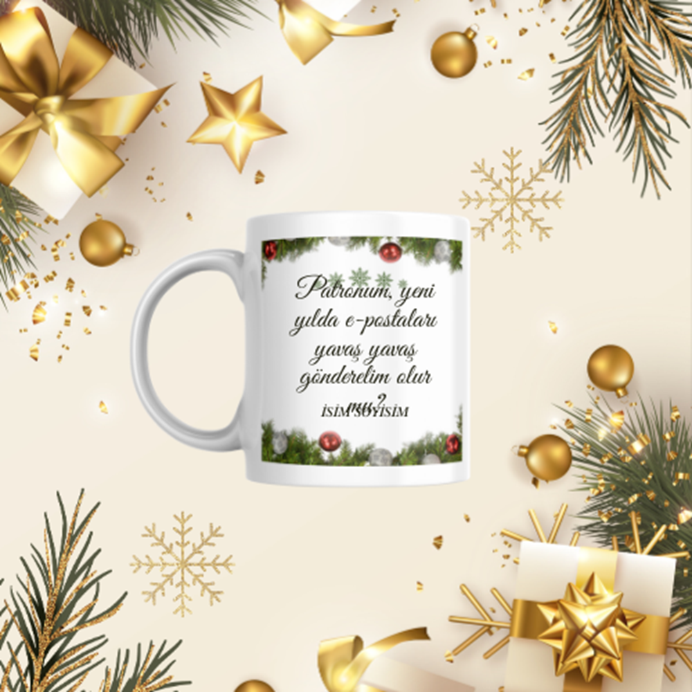 Patron İçin Yeni Yıl kupa Bardak P2