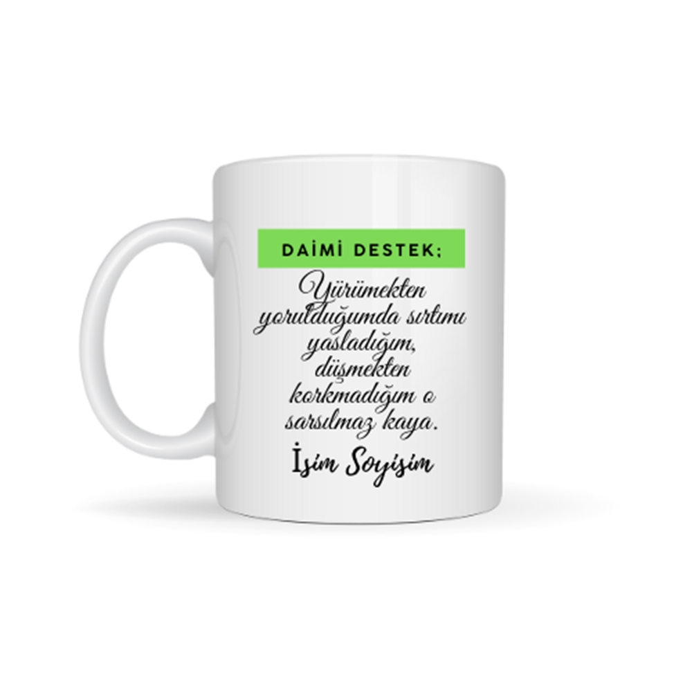 Arkadaşa Özel Daimi Destek Konseptli Kupa Bardak - Arkadaşlık Temalı Ürünler