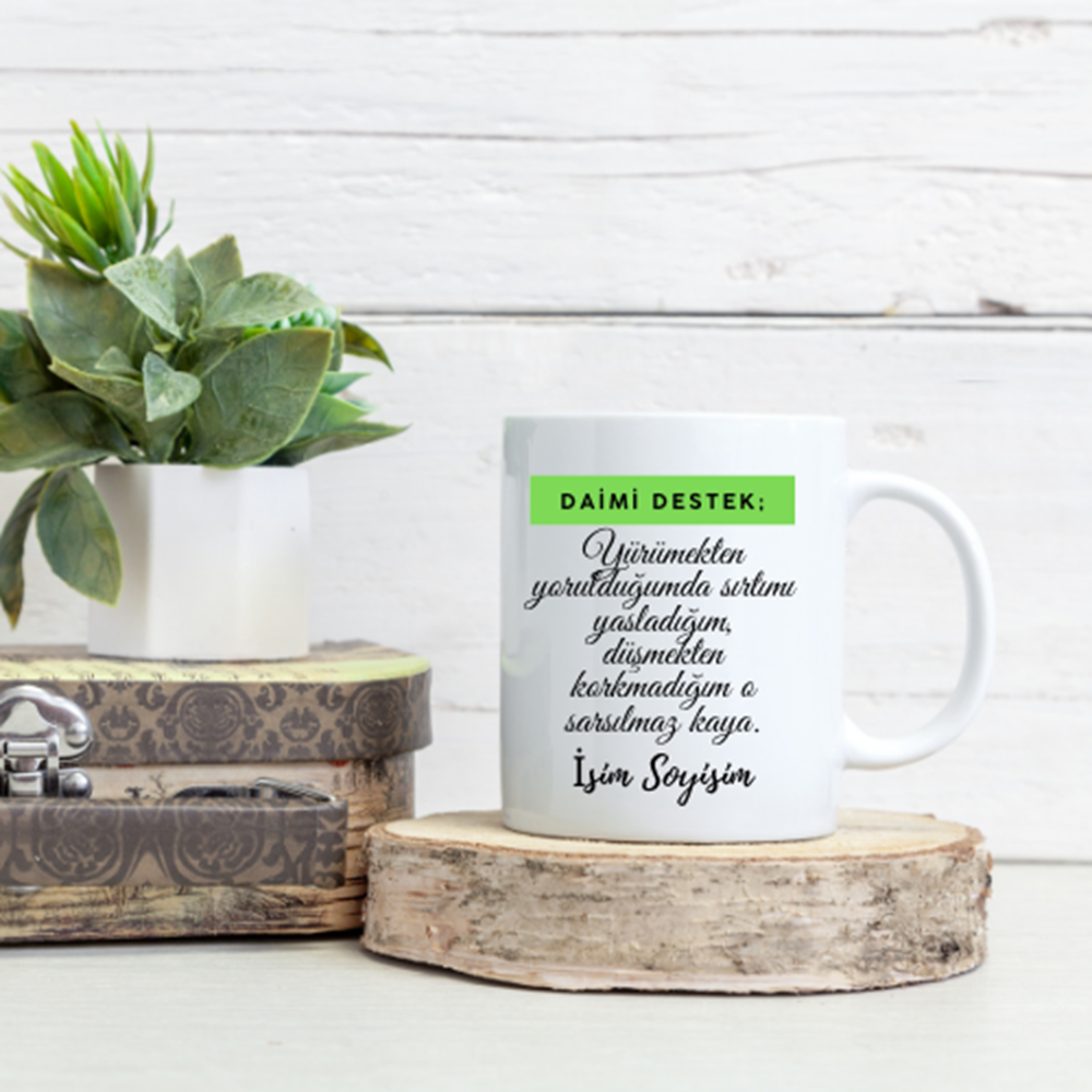 Arkadaşa Özel Daimi Destek Konseptli Kupa Bardak - Arkadaşlık Temalı Ürünler
