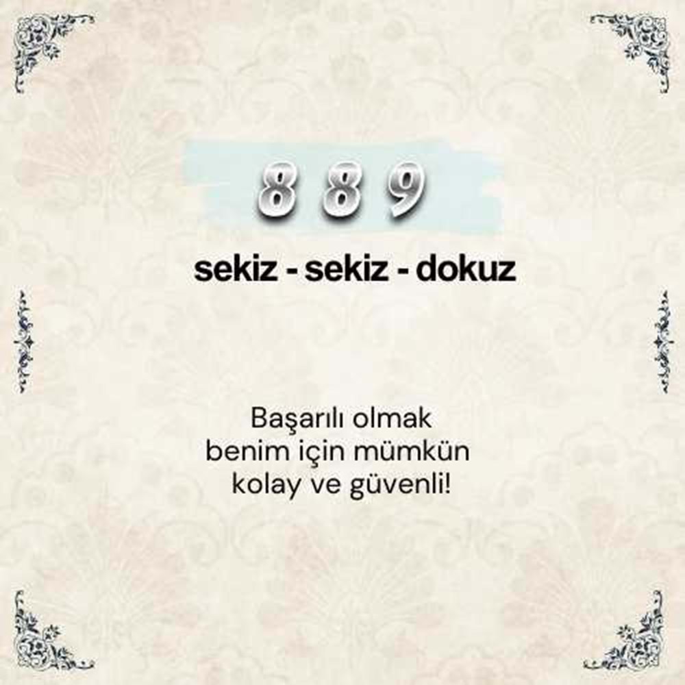 889 Başarı Sayı Sekans Anahtarlık M2