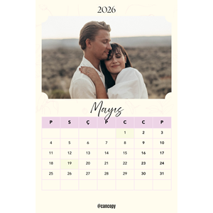 Kişiye Özel Takvim ( 10cm x 15cm ) 12 adet ekonomik