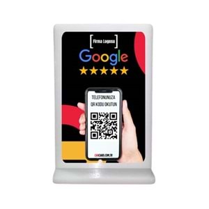 QR Kodlu google Yorum ve Puanlama standı (black)