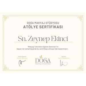 Altın ve Bej Estetik Şık Atölye Sertifikası ( A4 - 300 gr )