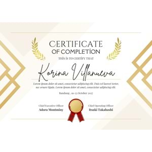 Gold Luxury Certificate Of Completion ( A4 - 300 gr )