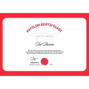 Kırmızı ve Beyaz Modern Yatay A4 Katılım Sertifikası ( A4 - 300 gr )