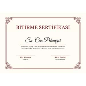 Kırmızı Vintage Bitirme Sertifikası ( A4 - 300 gr )