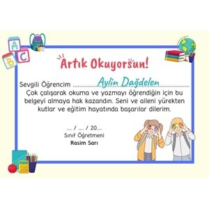 Renkli Eğlenceli Başarı Sertifikası ( A4 - 300 gr )