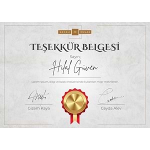 Siyah Beyaz Modern Gayrimenkul Sertifika ( A4 - 300 gr )