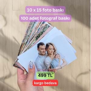 Cancopy 100 Adet 10x15 cm Premium Fotoğraf Baskı - Parlak Baskısı (Kargo Bedava)