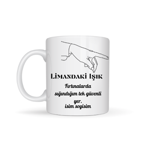 Sevgiliye özel limandaki ışık temalı kupa bardak