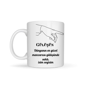 Sevgiliye özel gülüşün temalı kupa bardak