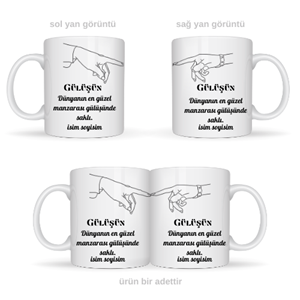 Sevgiliye özel gülüşün temalı kupa bardak