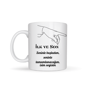 Sevgiliye özel ilk ve son temalı kupa bardak