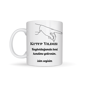 Sevgiliye özel kutup yıldızı temalı kupa bardak