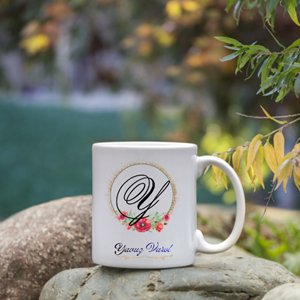 Kişiye Özel Y Harfi ve İsim Yazılı Kupa Bardak