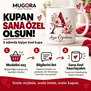 Çiçekli Baş Harf – İsme Özel Öğretmen Kupası
