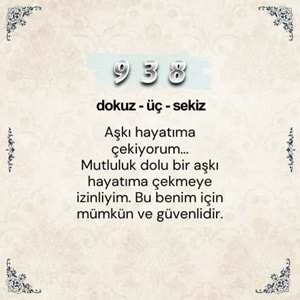 938 Aşk Sayı Sekans Anahtarlık M2