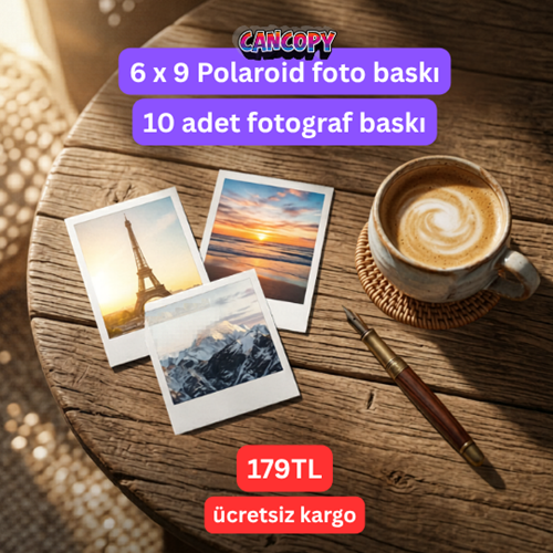 Cancopy 6x9 cm Polaroid Fotoğraf Baskı Seti (10 Adet) - Ücretsiz Kargo