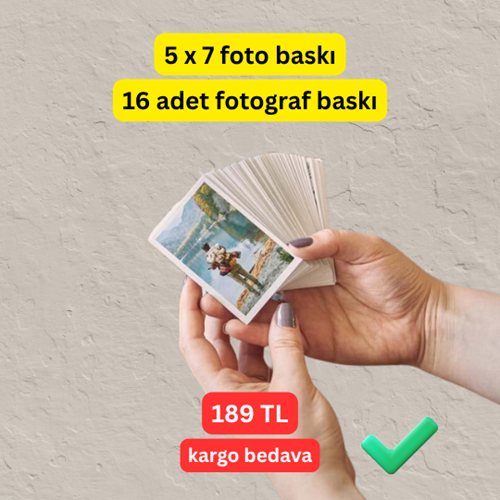 Cancopy 16 Adet Mini Fotoğraf Baskı Seti 5x7 cm - Kargo Bedava