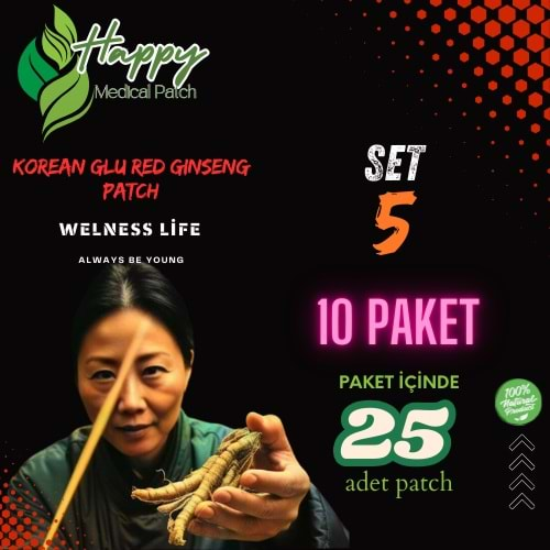 korean glu red ginseng happy patch set5