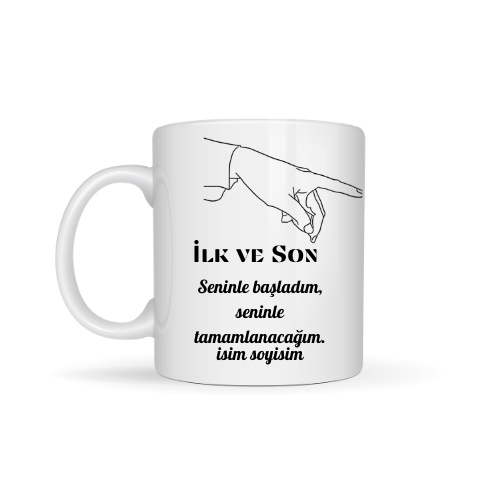 Sevgiliye özel ilk ve son temalı kupa bardak