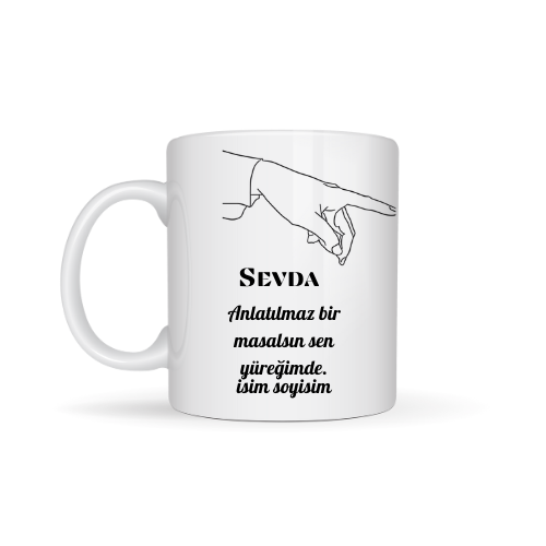 Sevgiliye özel sevda temalı kupa bardak