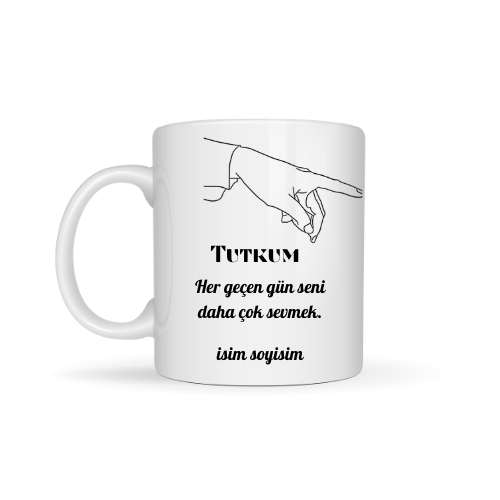 Sevgiliye özel tutkum temalı kupa bardak