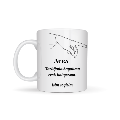 Sevgiliye özel aura temalı kupa bardak